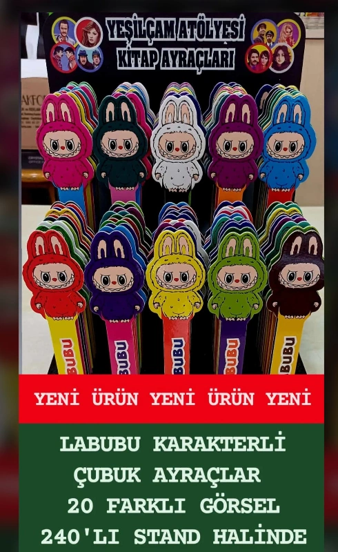 KİTAP AYIRACI LABUBU KARAKTERLİ / 240 LI STANT